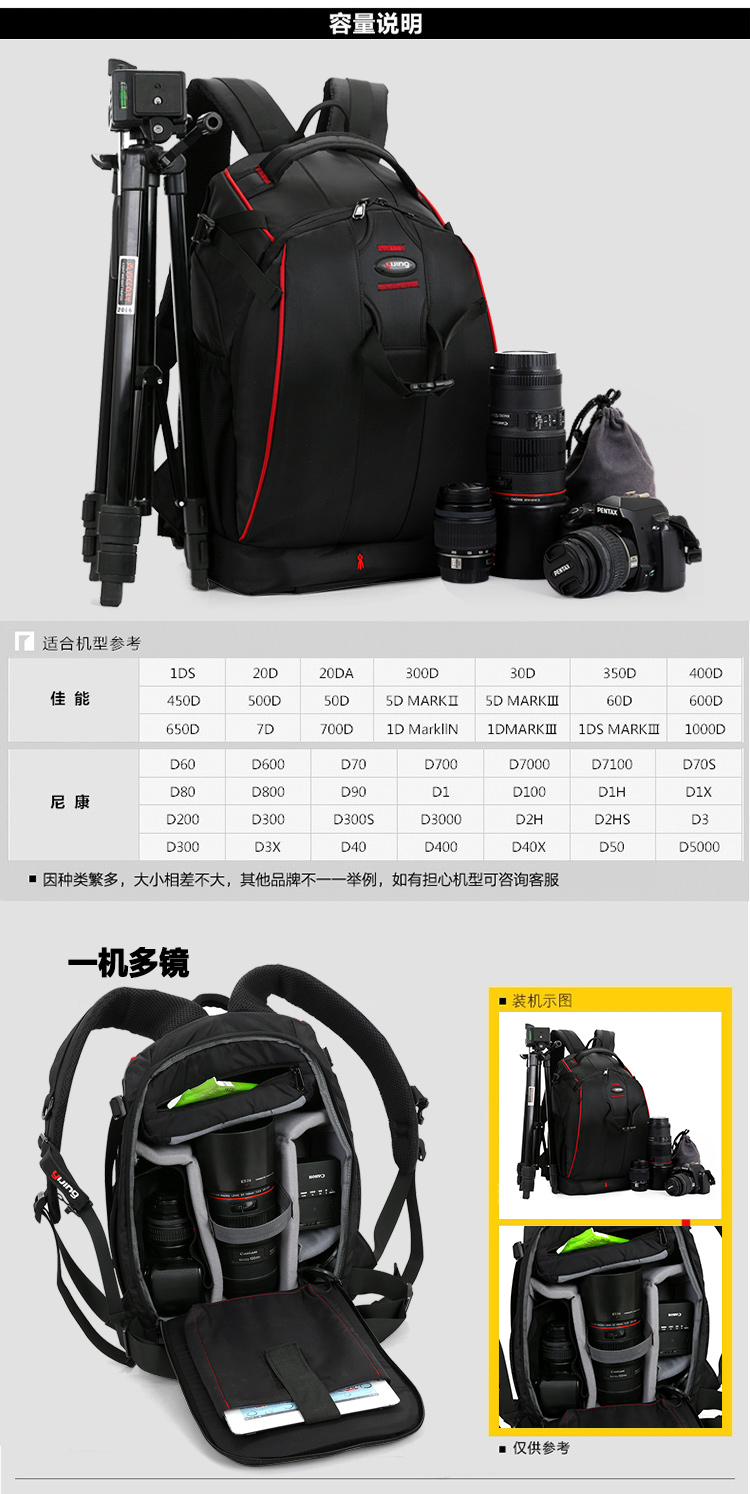 Thời trang Nikon chống trộm vai túi máy ảnh ngoài trời SLR chuyên nghiệp túi máy ảnh Canon máy ảnh trở lại chuyên nghiệp túi máy ảnh chống nước