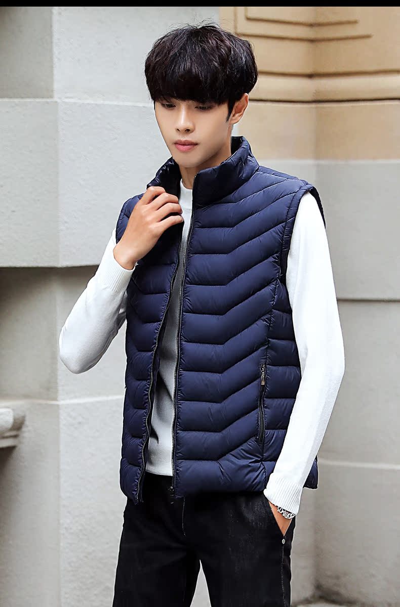 Vest nam mùa thu đông nhẹ xuống áo vest cotton phiên bản Hàn Quốc mới của xu hướng đẹp trai vest nam thanh niên áo khoác nam áo khoác nữ