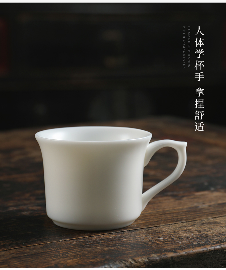 Mud seal dehua white porcelain ceramic with the master sample tea cup cup single cup large kung fu tea cups can be customized gift boxes