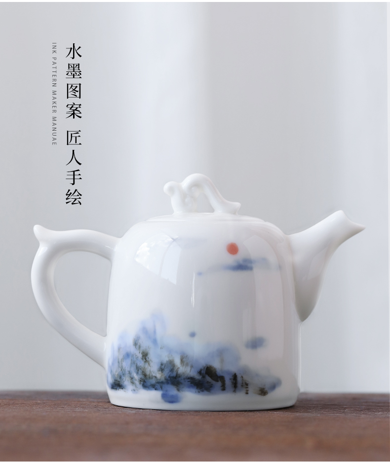 Mud seal thousand mountain tea set suit small household ceramic cups in Japanese I and contracted hand - made kung fu tea teapot