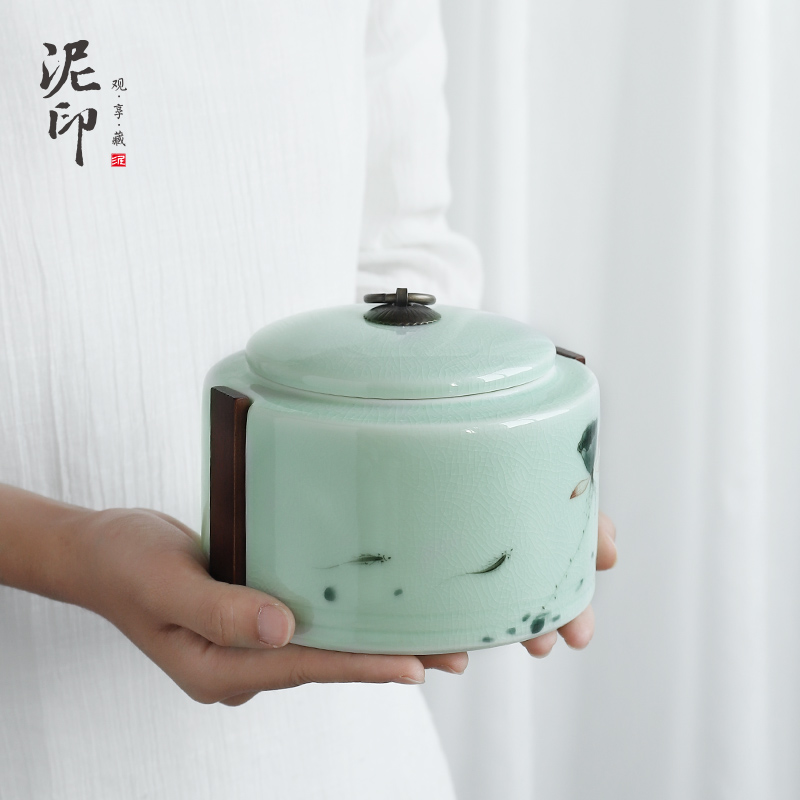 Thousand mountain mud seal caddy fixings ceramic POTS storage tanks seal pot large kung fu tea set small storage jar jar