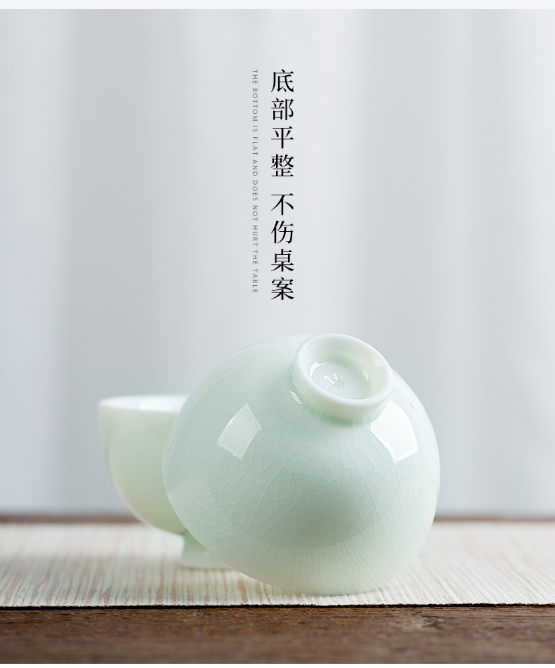 Kung fu mud seal single home office small lotus cup green glaze ceramic cups master cup single CPU personal cup