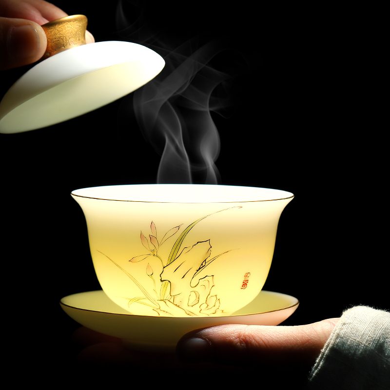 Mud seal kung fu tea set the visitor home office tea jade porcelain tea cups high - end of a complete set of gift boxes