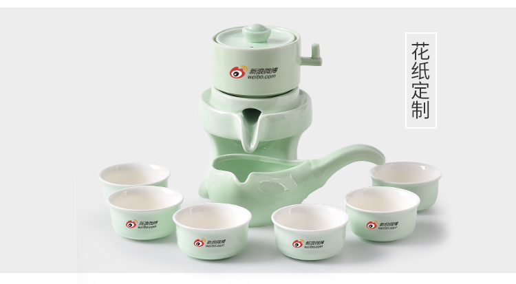 Tea set fit domestic small kung fu Tea Tea tray was half automatic ceramic rotate the teapot lazy people make Tea