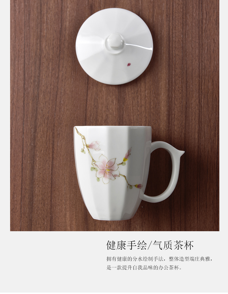 Mud seal large - capacity glass household creative mark cup with cover hand - made ceramic cup ultimately responds cup office meeting