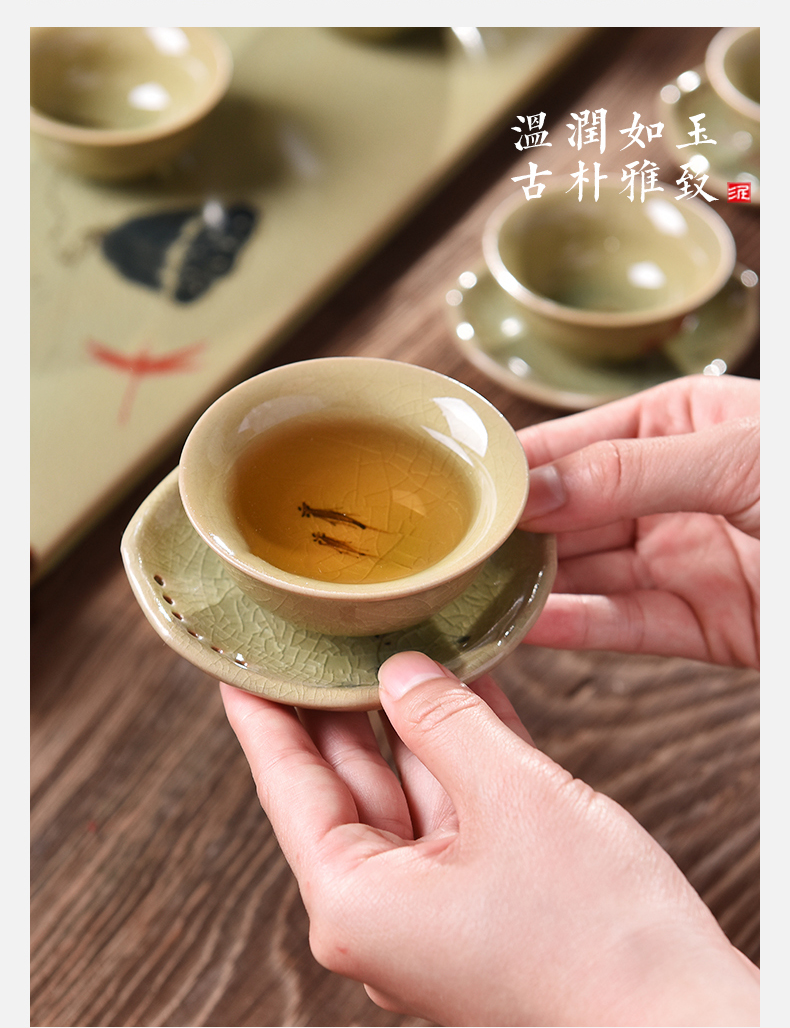 Cup mat mud seal tea accessories creative hand - made ceramic cups tea kungfu saucer household insulation prevent hot Cup mat