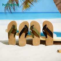 Hotwind hot air Flip-flops Men Summer 2020 new sandals wear beach drag non-slip Korean clip foot drag