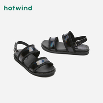 Hotwind Hot Air Black Roman Sandals Women Flat trendy shoes 2020 Summer New Casual Shoes Joker