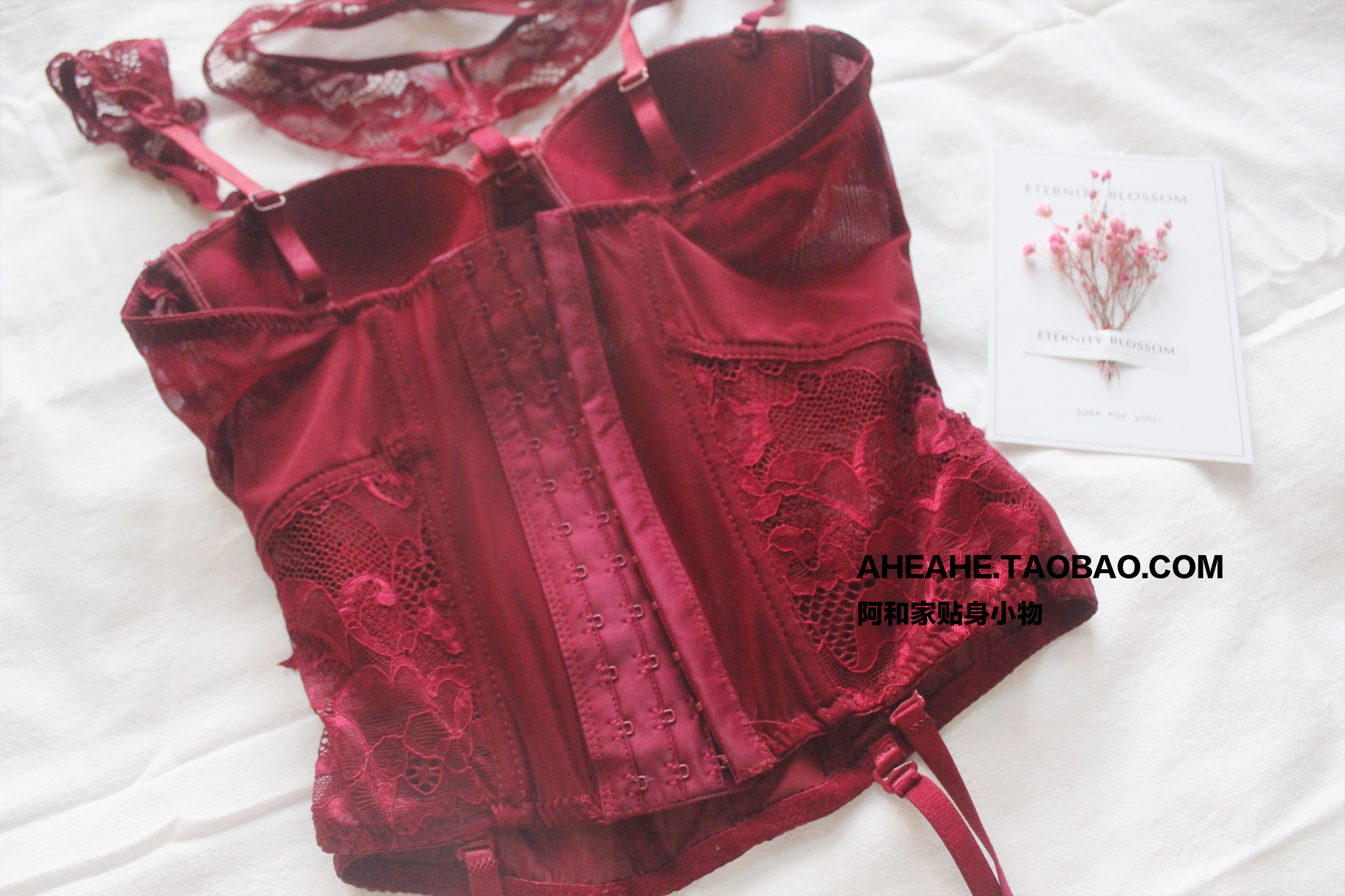 Sexy retro ren định hình quần áo lưới gạc rượu vang đỏ đen đệm thép vòng áo ngực cơ thể định hình bộ đồ ngủ áo body mỏng nhẹ