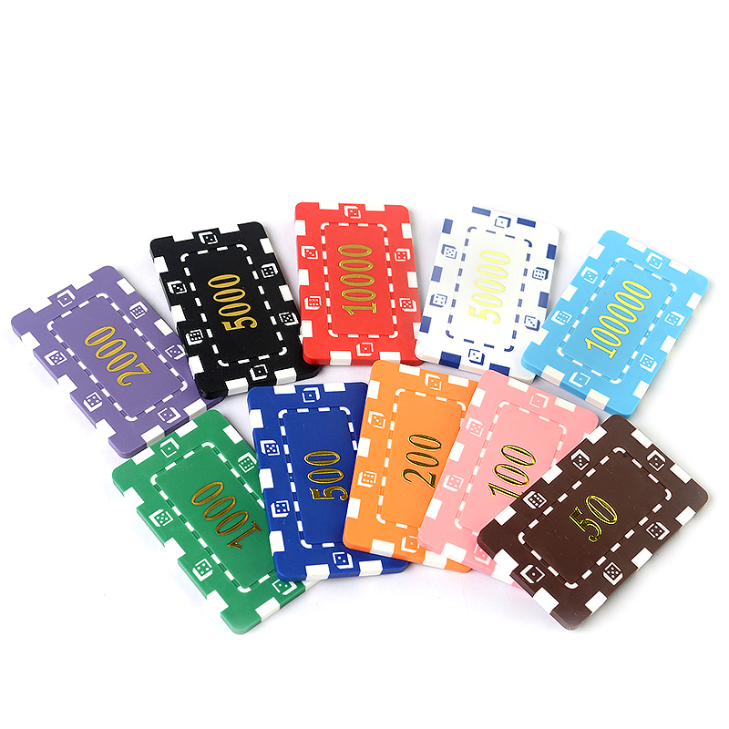 Gilded Square Chips ABS Rectangular Faceless Value Chips Coin Texas Hold'em Baccarat Black Jack Blackjack 21