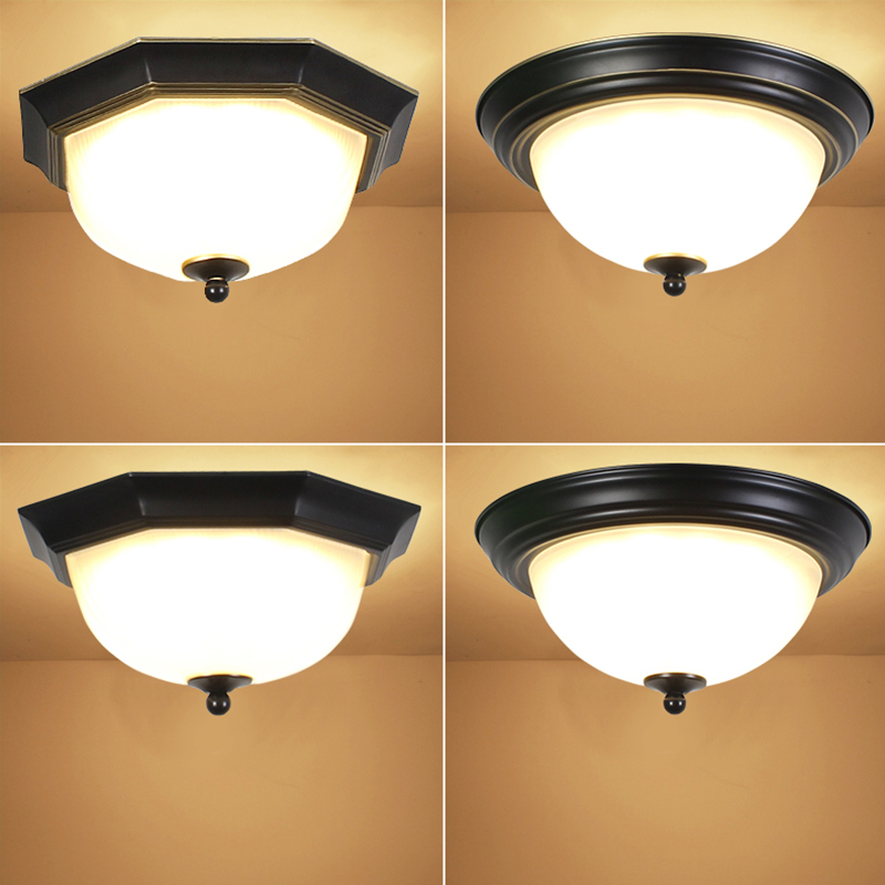 Suction light American brief SMALL BEDROOM LAMP COZY ROUND GLASS BALCONY DOOR HALL RETRO NORDIC LED GENGUAN LIGHT