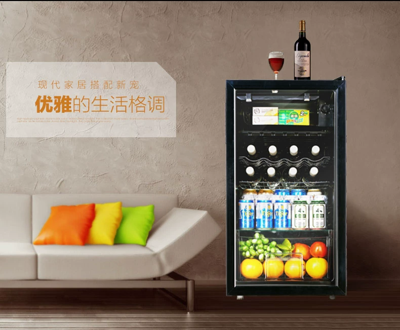 Tủ lạnh thanh đá tủ lạnh lưu trữ tủ lạnh tủ lạnh nhà khách phòng khách nhỏ trong suốt - Tủ rượu vang tủ rượu góc hiện đại
