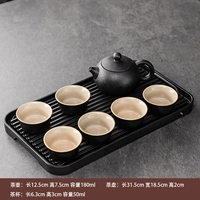 7 головок черного керамического скала+черный поднос для дренажа