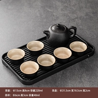 7 Черный гончарный горшок+черный поднос для дренажа