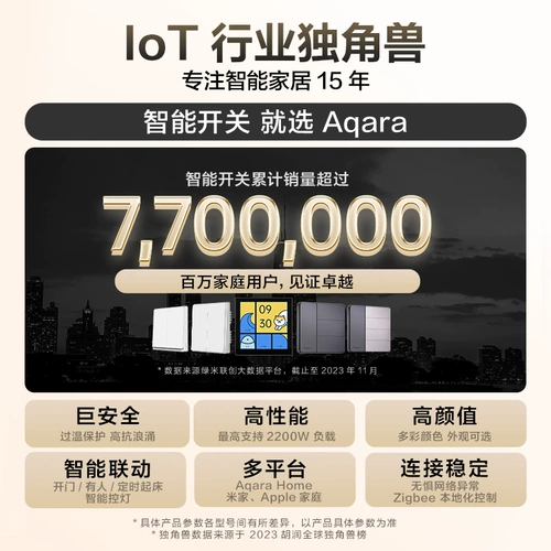 Беспроводной коммутатор Aqara Lumi Lianchuang D1 подключен к удаленной интеллектуальной панели дистанционного управления Mijia HomeKit.