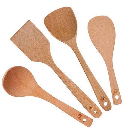 榉木长柄木勺无漆天然日式木勺厨房用具汤勺创意实木锅铲炒菜粥勺