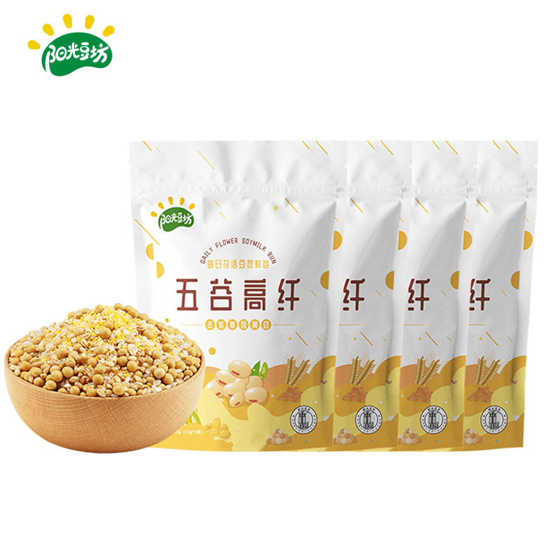 Sunshine Soymilk non-genetically modified five-grain soymilk raw material package Five-grain whole grains 4 packs 1500g