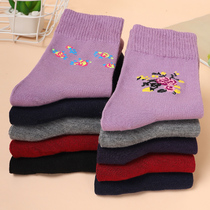 Middle-aged and elderly socks womens mothers wear middle-aged middle-aged spring and autumn old lady grandma old man loose mouth autumn and winter thick and wide
