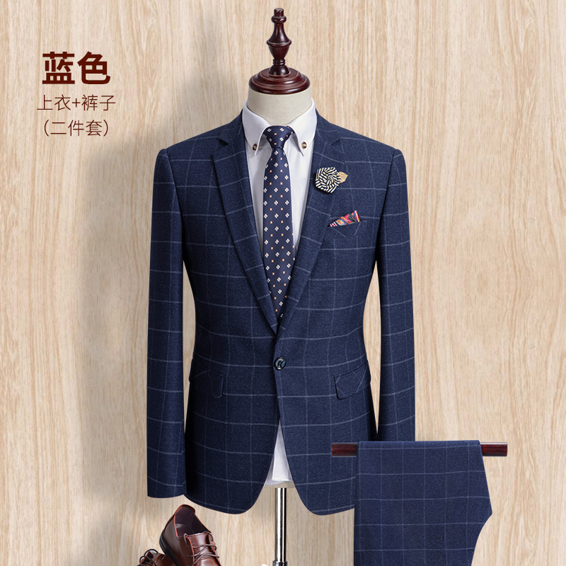 Suit phù hợp với những người đàn ông Hàn Quốc phiên bản của bộ đồ chú rể chiếc váy cưới được trang bị một ba mảnh phong cách Anh cơ thể con trai vào mùa xuân và mùa hè