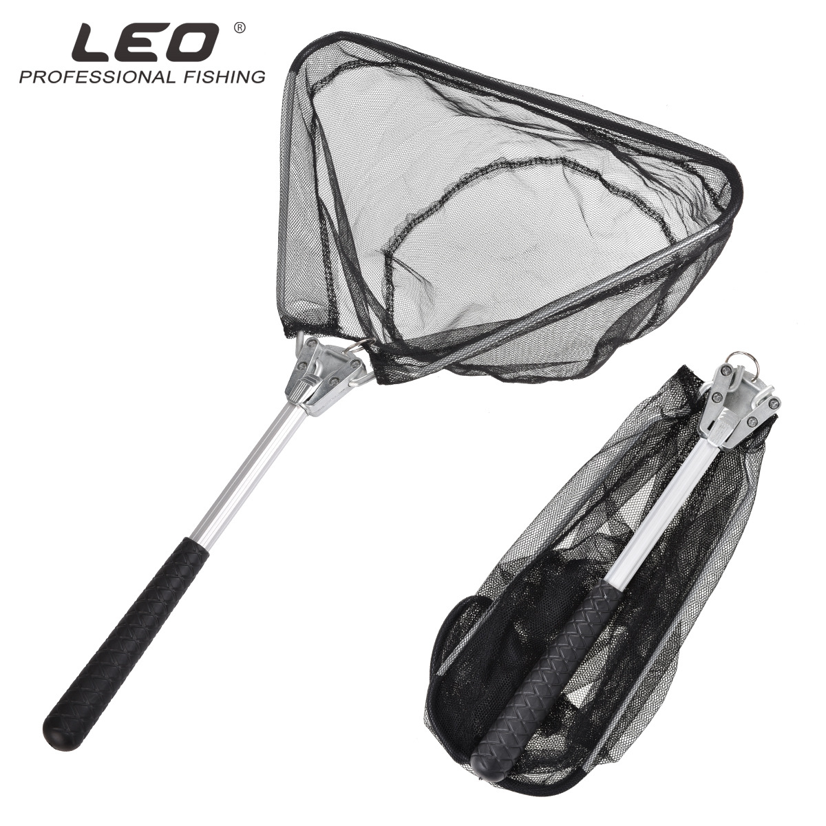Folding triangle fishing net head Mini short section fishing net Single section fly fishing Folding hand copy children's fishing net