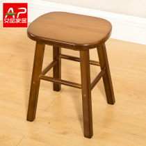 Nanzhu small bench childrens back chair solid wood stool low stool square bench wooden stool round stool fashion plastic adult household