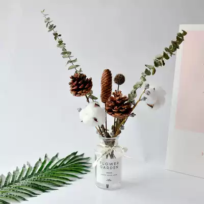 Dry flower bouquet Starry Sky decoration decoration real flower vase natural Net red ins cotton eucalyptus home furnishings