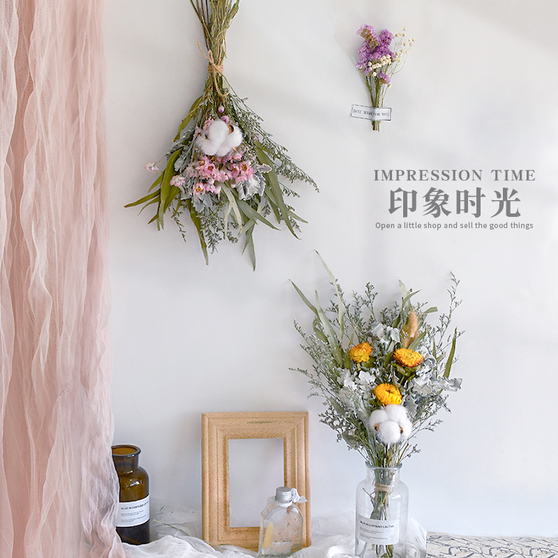 Full Star Eugalie Dry flower bouquet Flowers Bouquet Hung True Flowers Air-dried Natural Wheat Ears Light Extravagant Wall Wall-mounted Decoration Pendulum Decoration
