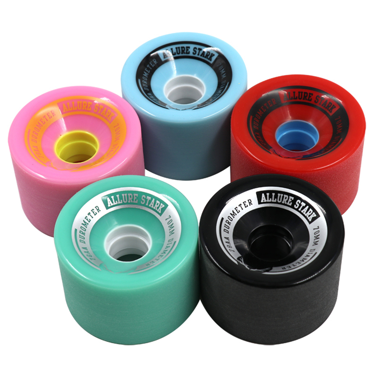 Skateboard PU brush street wheels Low noise double upturned four wheels High elastic wear-resistant road rubber long board travel soft wheel bearing