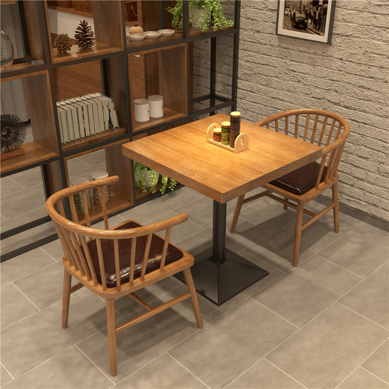 Small wood small quad table creative milk tea shop small business restaurant shop square dining table