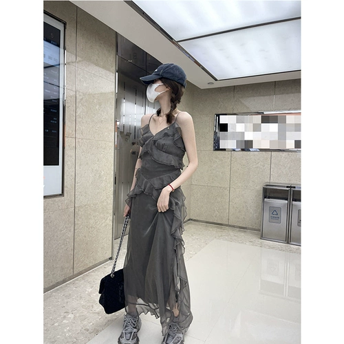 Весеннее летнее ретро платье, длинная юбка без рукавов, по фигуре