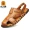 Old man sandal nam 2019 mùa hè Giày đi biển mới bằng da mềm đế mềm chống trơn trượt đầu da Hàn Quốc - Sandal