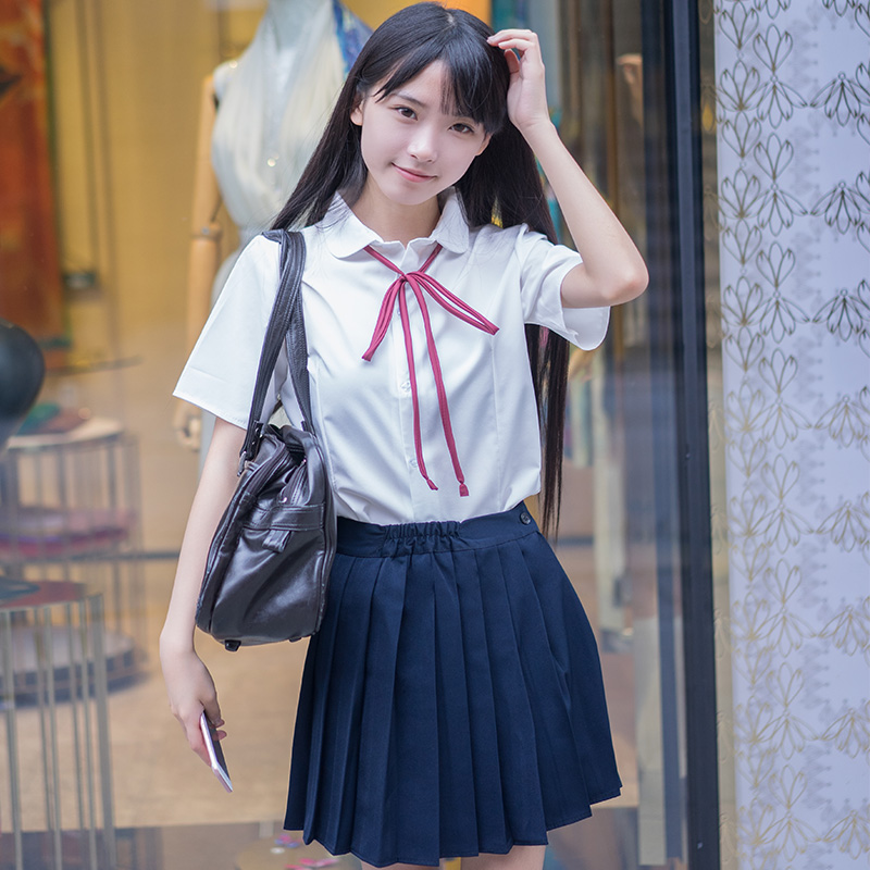 Gió Trường Cao đẳng Nhật Bản Service Class Thủy thủ Uniform cao Short Sleeve mềm Chị jk Uniform Suit Performance Student Ples váy