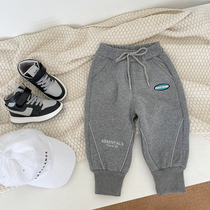 A sense of Chen Chen mother boys clothing plus velvet pants winter clothes New 2021 childrens kindergarten God pants warm pants tide