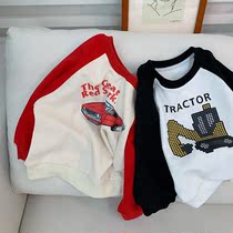 Sense Chen Chen Chen Ma boys clothing childrens autumn baby handsome tide boy color car excavator sweater jacket