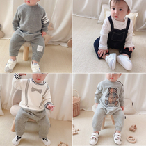Feeling a sense of Chenchen mom an unexpected baby boy; Childrens clothing baby mock two-piece bodysuit baby clothes romper pa fu spring and autumn out-music of the tide