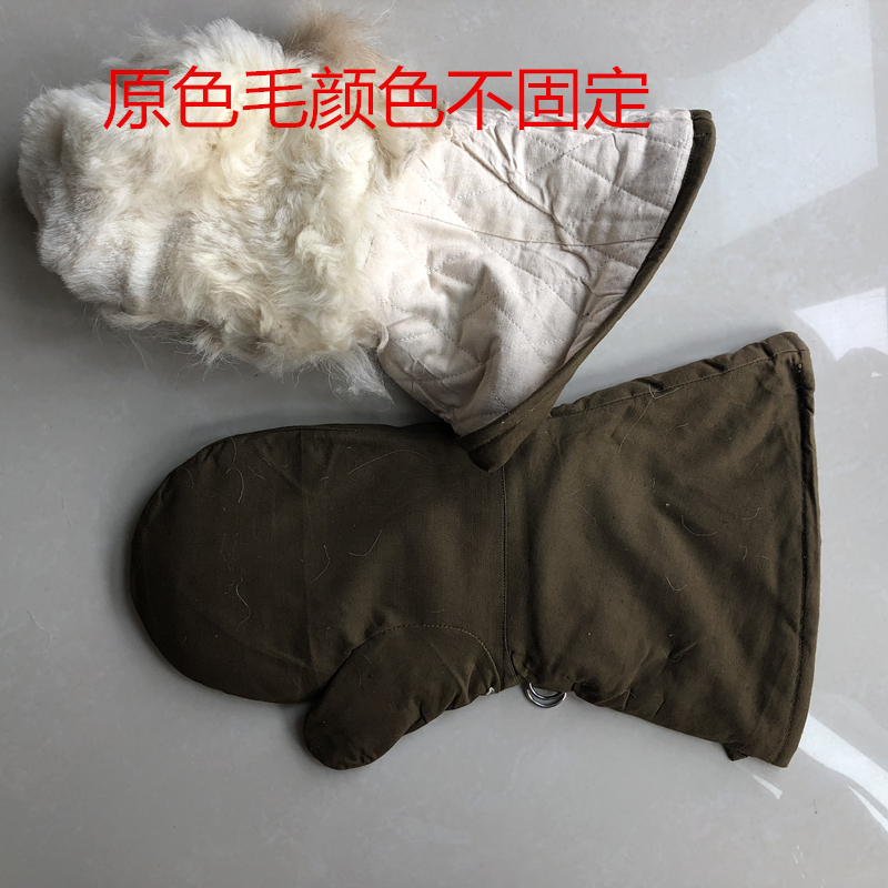 Ying Shuo ngoài trời màu be 65 găng tay da hai ngón tay ba ngón tay găng tay da năm ngón tay găng tay da dài ống lông thỏ - Găng tay bao tay vải