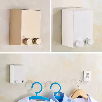 Non-hole telescopic clothesline invisible bathroom hotel balcony indoor and outdoor retractable stainless steel wire drying rack