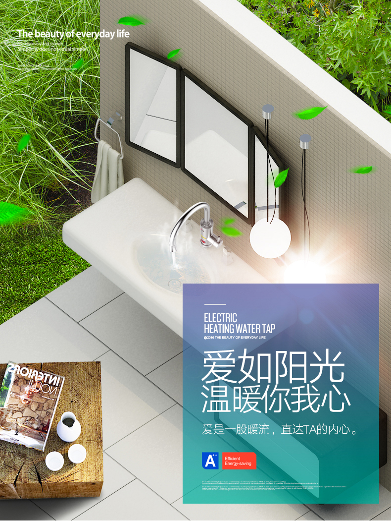 binh nuoc nong lanh Chigo ngay lập tức vòi nóng điện nhanh nhà bếp kho báu nhanh hơn vòi nước nóng nhiệt điện nhà - Máy đun nước nước nóng năng lượng mặt trời