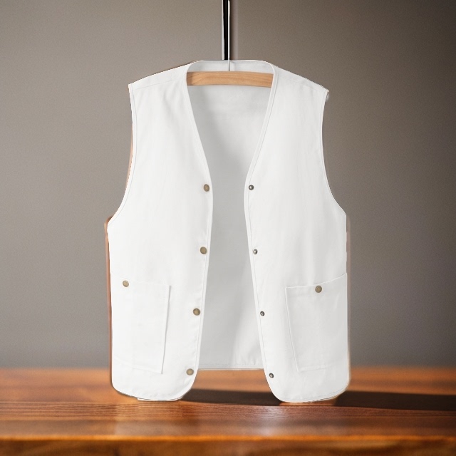 Can Be Worn in All Seasons, Unisex Autumn and Winter Korean Style Loose Vest Top Embroidered White Denim Vest Short Jacket