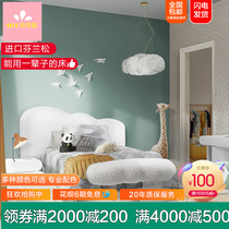 Fa-style childrens cloth art bed Portuguese designer Minimalist Lavish Villa Big Family Type Bedroom Wide Screen Princess Bed