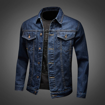 Mens spring and autumn blue retro denim jacket mens jacket tooling mens tide handsome spring and autumn trend denim