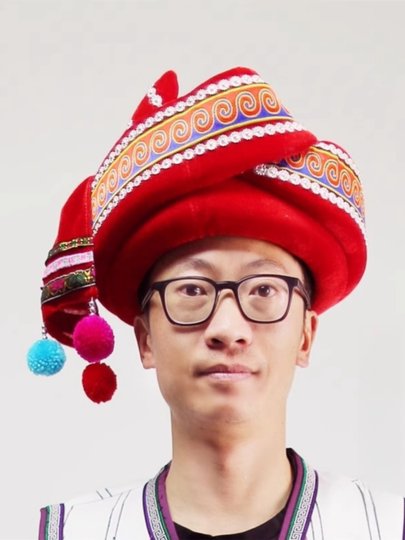 Yunnan-Minderheitshüte neuer Stil Yi Hani Lahu und Miao Herrenhüte Hulusi Performance Hornhut