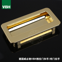 German Vibis VBH cast gold light sliding door buckle hand surface no screw PH01