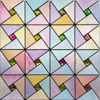 Треугольный цвет цветок+цвет алмаза 30x30 см/кусок