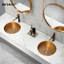 Stainless Steel rose gold light luxury wind table lower basin hotel homestay round wash basin bar bathroom basin Basin