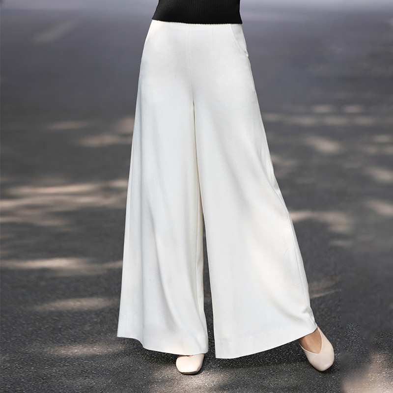 The new high - waist vertical loose straight tube in 2023 Spring and Autumn thickened retro trousers