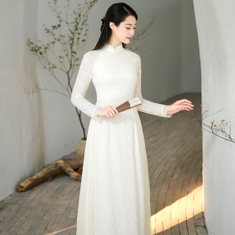 First cicadas improved qipao, autumn and winter new Chinese wind women's clothing retro elegant and elegant and long version tea suit odei