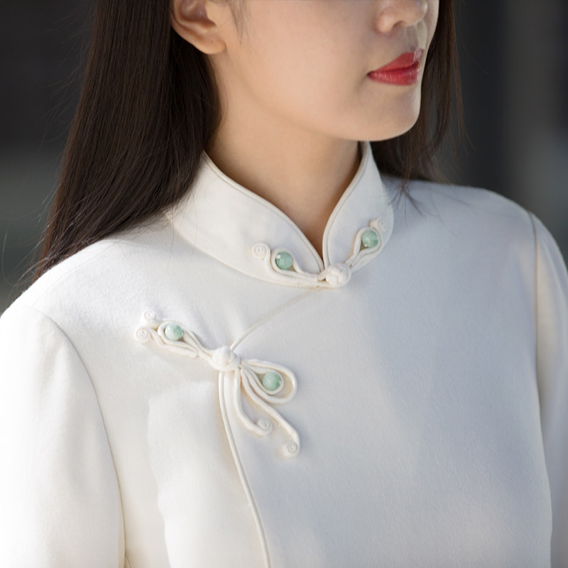 First Cicadas Original Winter New Women's Dress Improvement Chinese Qipao Retro Flower Button Hair, What to do with Zen Zen Fancy Tea Suit