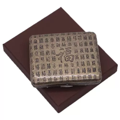 Медный ретро старомодный мужской портативный ультратонкий портсигар, подарочная коробка, делается под заказ