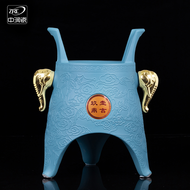 Jingdezhen ceramic jars creative bottle is empty wine bottle seal 10 jins to bronze jack gift customization